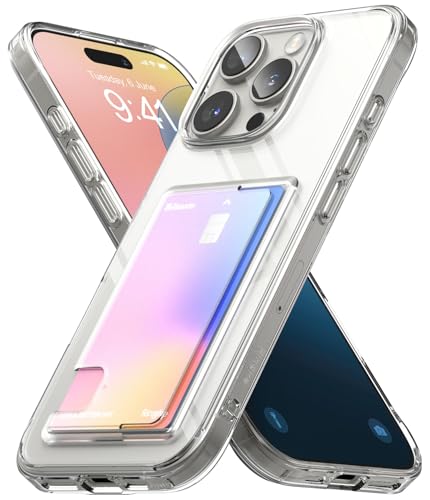 Ringke Fusion Card Case Kompatibel mit iPhone 16 Pro Max Hülle, [Eingebauter Kartenhalter] Transparente Hart-PC Rückseite Stoßfester TPU Bumper Mit Schlankem Kartenetui Handyhülle - Clear von Ringke
