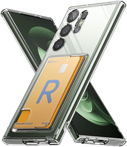 Ringke Fusion Card Kompatibel mit Samsung Galaxy S23 Ultra 5G (2023) Hülle, Transparente Harte Rückseite mit Kartenhalter HandyHülle für Galaxy S23 Ultra - Clear von Ringke