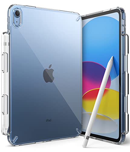 Ringke Fusion Case Kompatibel mit iPad 10. Generation Hülle (10,9 Zoll 2022), Transparente Stoßfeste TPU-Stoßstange PC-Rückseite mit Stifthalter - Clear von Ringke