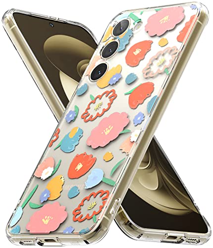Ringke Fusion Design Kompatibel mit Samsung Galaxy S23 5G (2023) Hülle Flower Muster Dünn Weiche Rahmen Case mit Band Löcher - Floral von Ringke