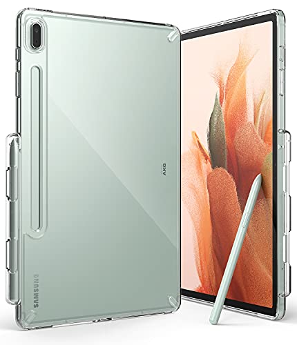 Ringke Fusion Kompatibel mit Samsung Galaxy Tab S7 FE Hülle (2021) Dünn Stoßfest Silikon Rahmen mit Hart Rückseite - Transparent von Ringke