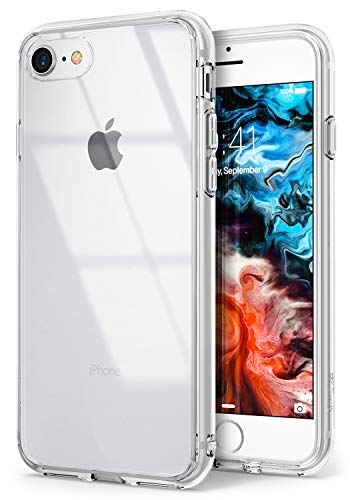 Ringke Fusion Kompatibel mit iPhone SE 2022 5G (SE 3) Hülle und iPhone SE 2020, iPhone 8, iPhone 7, Transparent Kartzfest Hart Klar Rückseite mit Flexibel Silikon Stoßfest Rahmen - Clear von Ringke