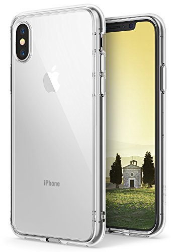 Ringke Fusion Kompatibel mit iPhone X Hülle, Transparent Hart PC Rückseite Kratzfest TPU Rahmen Silikon Dämpfer Case Handyhülle [Kabellos Laden Kompatibel] Dünn iPhone 10 Schutzhülle - Durchsichtig von Ringke