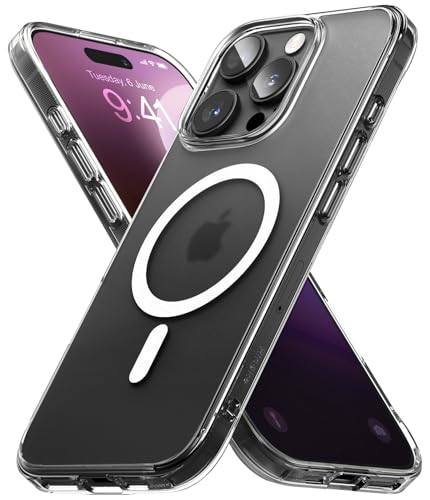 Ringke Fusion Magnetic Case [Kompatibel mit MagSafe] für iPhone 16 Pro Hülle, Mattes PC Anti-Fingerabdruck Rückenteil Stoßfeste TPU Bumper Handyhülle für Magnet-Ladegerät/Zubehör - Matte Clear von Ringke
