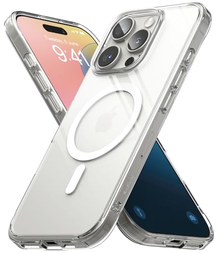 Ringke Fusion Magnetic Case [Kompatibel mit MagSafe] für iPhone 16 Pro Max Hülle, Transparente Hart-PC Rückseite Stoßfeste TPU Bumper Handyhülle für Magnet-Ladegerät/Zubehör - Clear von Ringke