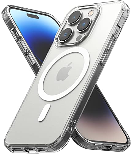 Ringke Fusion Magnetic Case Kompatibel mit iPhone 14 Pro Hülle, Anti-Fingerabdruck Matt Klar Handyhülle für Magnetische Kabelloses Laden - Matte Clear von Ringke