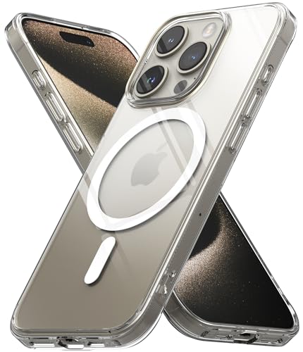 Ringke Fusion Magnetic Case Kompatibel mit iPhone 15 Pro Hülle Kompatibel mit MagSafe, Stoßfest Durchsichtige Rückseite Starke Magnet Magnetische Handyhülle - Clear von Ringke