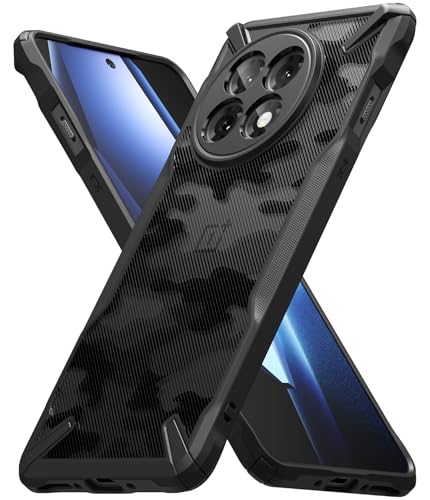 Ringke Fusion-X Case Kompatibel mit OnePlus 13R Hülle, [Robuster Schutz] Tarnmuster Design Robust Bumper Stoßfest Kratzfest Fortschrittliche Schutz Bumper Handyhülle - Camo Black von Ringke