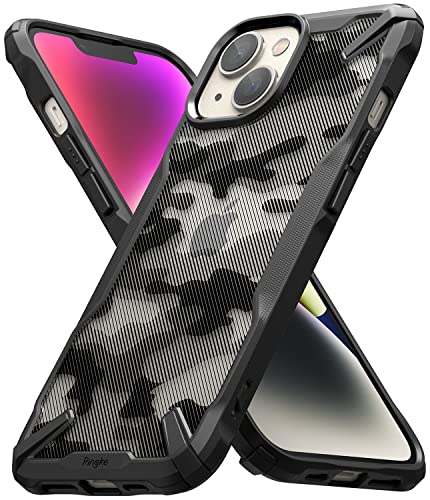 Ringke Fusion-X Case Kompatibel mit iPhone 14 Plus Hülle (6.7"), Camoflauge-Design Strapazierfähiger TPU Stoßfänger Handyhülle für iPhone 14 Plus 6.7 Zoll (2022) - Camo Black von Ringke