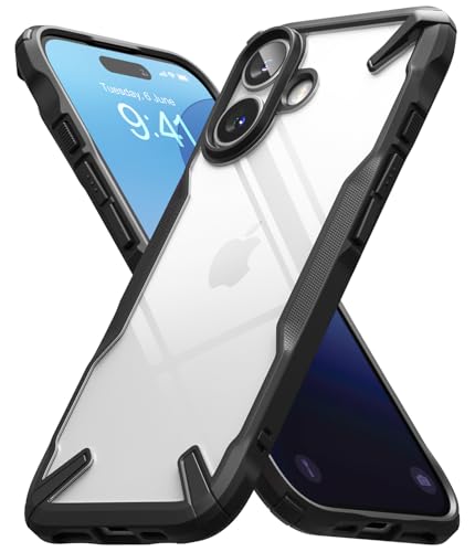 Ringke Fusion-X Case Kompatibel mit iPhone 16 Plus Hülle, [Robuste Schutz] Robuster Bumper Stoßfest Anti-Kratzer Fortschrittliche Bumper Handyhülle - Black von Ringke
