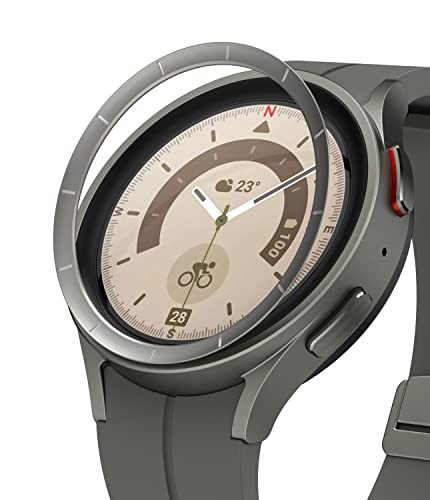 Ringke Inner Bezel Styling Kompatibel mit Samsung Galaxy Watch 5 Pro 45mm, Innerer Lünette Ring Kratzfest Edelstahl Schutz - 45-IN-01 (ST) Silver von Ringke