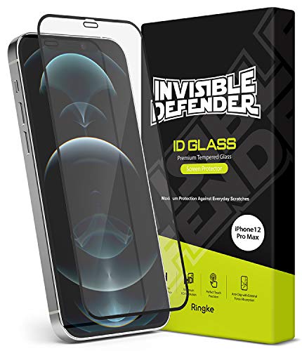 Ringke Invisible Defender Full Cover Kompatibel mit iPhone 12 Pro Max Panzerglas, Displayschutzfolie Tempered Glas [1 Pack] von Ringke