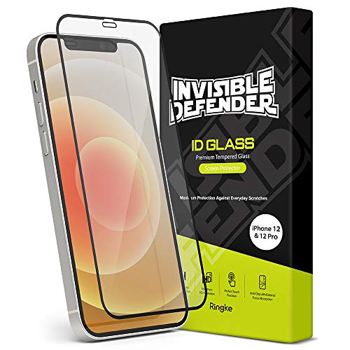 Ringke Invisible Defender Full Cover Kompatibel mit iPhone 12 Pro Panzerglas, iPhone 12 Displayschutzfolie Tempered Glas [1 Pack] von Ringke
