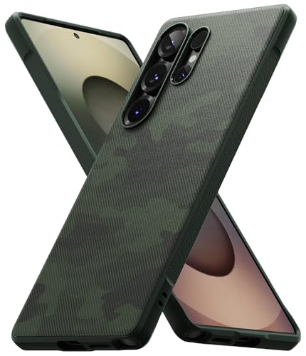 Ringke Onyx [Fester Griff] Kompatibel mit Samsung Galaxy S25 Ultra Hülle, rutschfeste Anti-Fingerabdruck Stoßfeste Kratzfeste TPU Schutzhülle mit Tarnmuster - Camo Green von Ringke