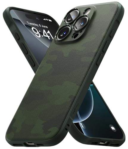 Ringke Onyx Case Kompatibel mit iPhone 16 Pro Max Hülle, [Fester Griff] Tarnmuster Design rutschfest Schlankes Slim Fit Einzigartige Textur TPU Robuste Stoßfeste Anti-Kratzer Handyhülle - Camo Green von Ringke