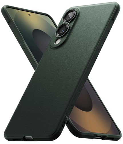 Ringke Onyx [Fester Griff] Kompatibel mit Samsung Galaxy S25 Edge Hülle, rutschfest Elegantes Design Passgenaue TPU Stoßfest Kratzfest Einzigartige Textur HandyHülle - Dark Green von Ringke