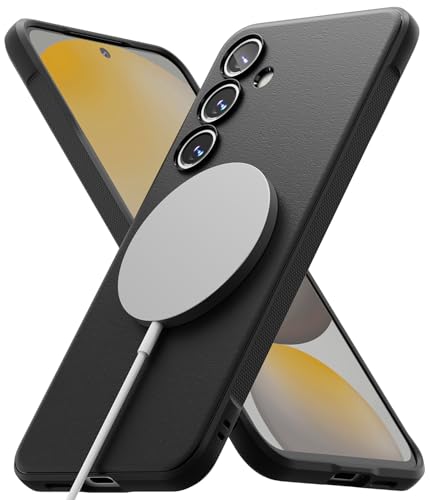 Ringke Onyx Magnetic [Kompatibel mit MagSafe] für Samsung Galaxy S24 FE Hülle, Fester Griff rutschfeste Anti-Fingerabdruck Stoßfeste TPU Schutzhülle für Magnetisches Ladegerät/Zubehör - Black von Ringke