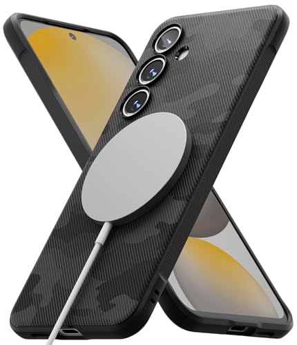 Ringke Onyx Magnetic [Kompatibel mit MagSafe] für Samsung Galaxy S24 FE Hülle, Fester Griff rutschfeste Anti-Fingerabdruck Stoßfeste TPU Schutzhülle für Magnetisches Ladegerät/Zubehör - Dark Green von Ringke