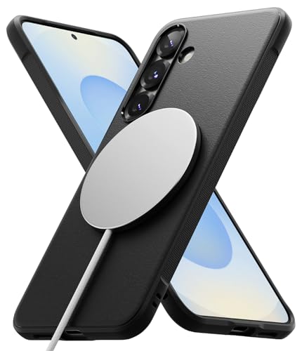 Ringke Onyx Magnetic [Kompatibel mit MagSafe] für Samsung Galaxy S25 Hülle, Fester Griff rutschfeste Anti-Fingerabdruck Stoßfeste TPU Schutzhülle für Magnetisches Ladegerät/Zubehör - Black von Ringke