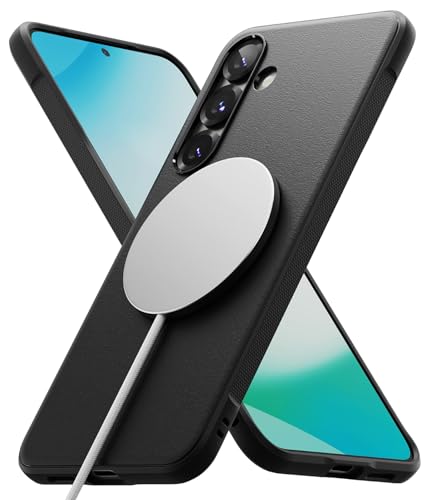 Ringke Onyx Magnetic [Kompatibel mit MagSafe] für Samsung Galaxy S25 Plus Hülle, Fester Griff rutschfeste Anti-Fingerabdruck Stoßfeste TPU Schutzhülle für Magnetisches Ladegerät/Zubehör - Black von Ringke