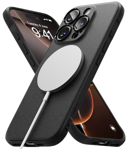 Ringke Onyx Magnetic Case [Kompatibel mit MagSafe] für iPhone 16 Pro Hülle, Fester Griff rutschfest Schlank Robuste Stoßfeste Anti-Kratzer Handyhülle für Magnet-Ladegerät/Zubehör - Black von Ringke