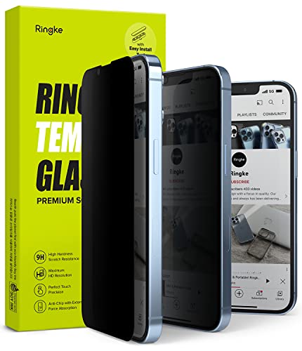 Ringke Privacy Glass Kompatibel mit iPhone 14 Schutzfolie 6.1 Zoll Anti-Spy Glasfolie Privatsphäre Displayschutzfolie mit Einfachem Installationskit von Ringke