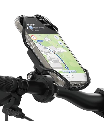 Ringke Quick & Go Grip Handyhalterung Fahrrad, 360° Drehbarer Universal Motorrad Halterung für Elektronische Geräte, Lenker Handyhalter für 5-7,0 Zoll Handy - Black von Ringke