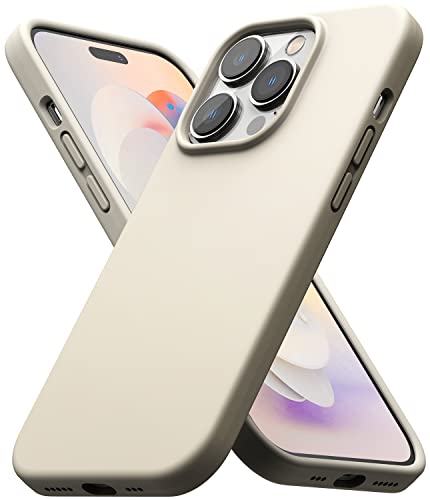 Ringke Silicone Case Kompatibel mit iPhone 14 Pro Hülle, Dünne Slim Silikon Handyhülle für iPhone 14 Pro 6.1 Zoll (2022) - Stone von Ringke