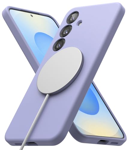 Ringke Silicone Magnetic Case [Kompatibel mit MagSafe] für Samsung Galaxy S25 Plus Hülle, Weiche Beschichtung Kratzfest Schlank Leicht Schutz-Handyhülle für Magnet-Ladegerät/Zubehör - Lavender von Ringke