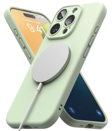 Ringke Silicone Magnetic Case [Kompatibel mit MagSafe] für iPhone 16 Pro Max Hülle, Weiche Beschichtung Anti-Kratzer Schlank Leicht Schutz-Handyhülle für Magnet-Ladegerät/Zubehör - Soft Mint von Ringke