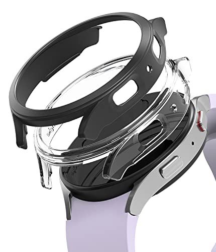 Ringke Slim Case [2 Stück/40MM] Kompatibel mit Samsung Galaxy Watch 5 40mm Hülle Hart PC Cover Keine Schutzfolie - Clear & Black von Ringke