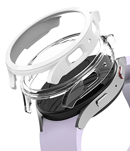 Ringke Slim Case [2 Stück/40MM] Kompatibel mit Samsung Galaxy Watch 5 40mm Hülle Hart PC Cover Keine Schutzfolie - Clear & White von Ringke