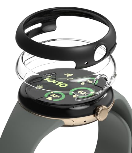 Ringke Slim Case [2 Stück] Kompatibel mit Google Pixel Watch 3 41mm Hülle Hart PC Cover Keine Schutzfolie - Clear & Matte Black von Ringke
