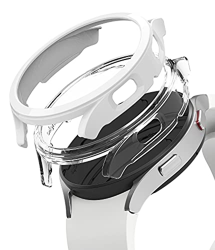 Ringke Slim Kompatibel mit Galaxy Watch 4 40mm Hülle - Clear & White [2 Pack] von Ringke