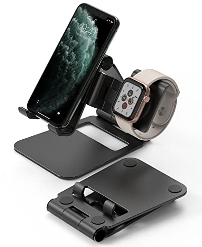 Ringke Super Klappständer [2 in 1] Tragbares Faltbar Handy & Smartwatch Ständer für Apple Watch 5 & 4, 3 & 2 & 1, iPad, Nintendo Switch, Tablet, Smartphone von Ringke