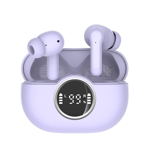 Kopfhörer Kabellos Bluetooth 5.4, Bluetooth Kopfhörer In Ear 2024 Kabellose Kopfhörer Tiefer Bass, ENC Noise Cancelling Mic Wireless Earbuds 36Std Wireless Ohrhörer, IP7 Wasserdicht/USB-C/LED-Anzeige von Rinsmola