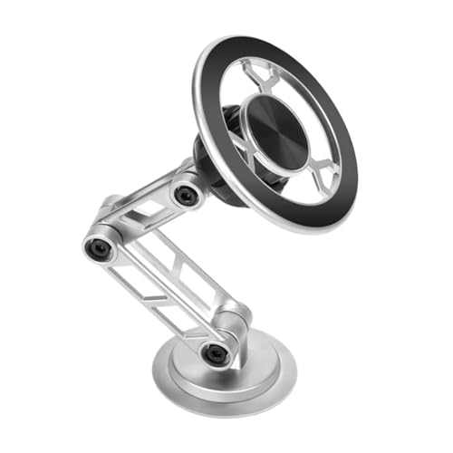 Rinteea 360 Grad Drehbarer Autotelefonhalter Aus Metall mit Magnetischer Halterung, Faltbarer Telefonständer, Lüftungsschlitz, Magnethalterung, Silber Rinteea 360 Grad Drehbarer Autotelefonhalter Aus Metall mit Magnetischer Halterung, Faltbarer Telefonständer, Lüftungsschlitz, Magnethalterung, Silber von Rinteea