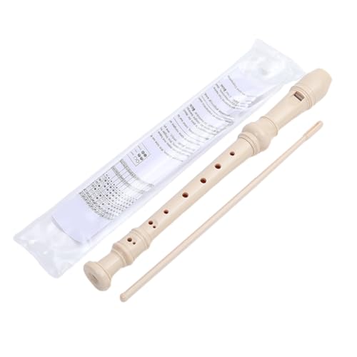 Rinteea Beige-8-Loch-Sopranblockflöten-Set mit Reinigungsstab, C-Tasten-Blockflöten-Set im Deutschen Stil für Kinder, Anfänger, Studenten von Rinteea