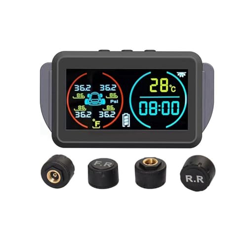 Rinteea TPMS Auto Reifendrucküberwachungssystem Alarm Reifen Luftdruckmesser Messgerät Temperatur Warnung 4 Sensoren Extern Rinteea TPMS Auto Reifendrucküberwachungssystem Alarm Reifen Luftdruckmesser Messgerät Temperatur Warnung 4 Sensoren Extern von Rinteea