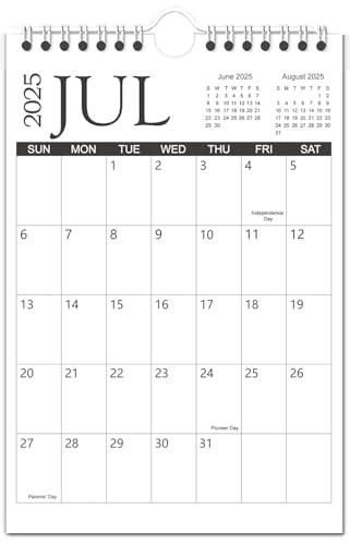 Mini-Kalender 2025–2026, 15,2 x 22,9 cm, kleiner Kalender von Juli 2025 bis Dezember 2026, kleiner Notizblock-Kalender für Wand, Schreibtisch, Pinnwand oder Kühlschrank von Riobat