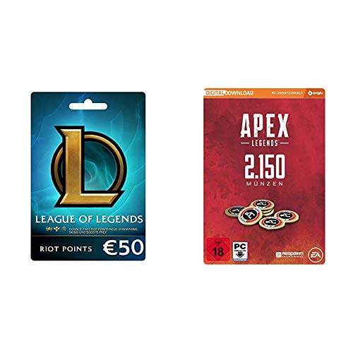 League of Legends ‚Ǩ50 Prepaid Gift Card (7200 Riot Points) & APEX Legends - 2.150 Coins | PC Download - Origin Code von Riot Games