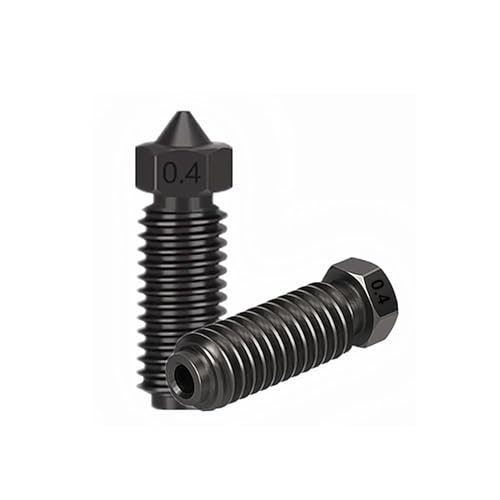 Düsen aus gehärtetem Stahl, hohe Temperaturbeständigkeit, Düsen für Anycubic Kobra 3 Hotend Extruder 3D-Drucker (0,4 mm), 2 Stück von Rirsoasy