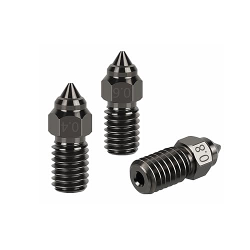 Hochgeschwindigkeits-Düse aus gehärtetem Stahl M6 für 3D-Drucker Ender 3 V3 SE, Ender 5 (Mix-3 Stück), 2 Stück von Rirsoasy