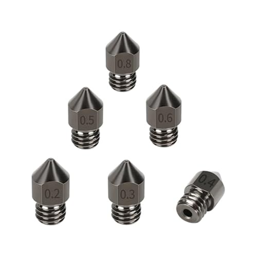 MK8 Düse aus gehärtetem Stahl mit hoher Temperaturbeständigkeit, verbesserte Wolfram-Extruder-Bits für Ender 3/3Pro, CR-10 Serie, 1,75 mm Filament (MK8 gehärteter Stahl, Mischung) von Rirsoasy
