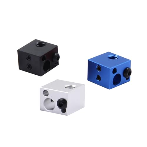 Maketbot Heizblock für 3D-Drucker, Aluminium, Heizblock für J-Kopf-Extruder, Hotend, 16 x 16 x 12 mm (Mix-3 Stück (B)) von Rirsoasy