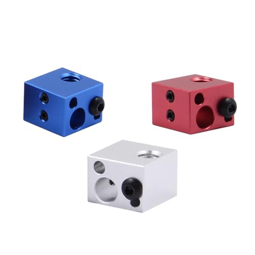 Rirsoasy Maketbot Heizblock für 3D-Drucker, Aluminium, Heizblock für J-Kopf-Extruder, Hotend, 16 x 16 x 12 mm (Mix-3 Stück (C)) von Rirsoasy