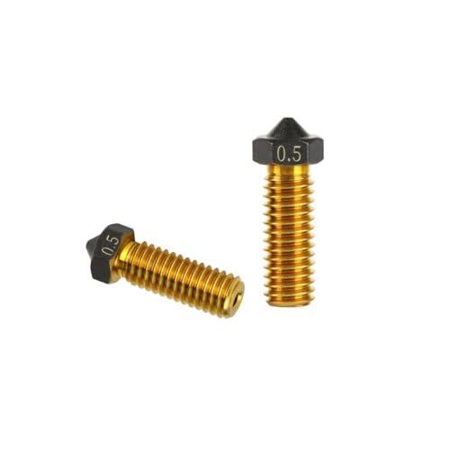 Volcano Brass PTFE-Düse, beschichtet, Antihaft-Filament, V6-Düse, PTFE-beschichtetes Messing, Antihaft-PLA-Extruderdüse, 0,3/0,4/0,5/0,6/0,8/1,0 mm für 1,75 mm Ender3 Pro CR10/S Hotend (Volcano, 0,5 Volcano Brass PTFE-Düse, beschichtet, Antihaft-Filament, V6-Düse, PTFE-beschichtetes Messing, Antihaft-PLA-Extruderdüse, 0,3/0,4/0,5/0,6/0,8/1,0 mm für 1,75 mm Ender3 Pro CR10/S Hotend (Volcano, 0,5 von Rirsoasy