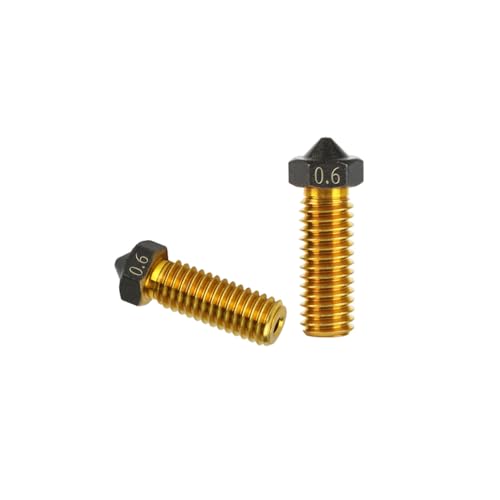 Volcano Brass PTFE-Düse, beschichtet, Antihaft-Filament, V6-Düse, PTFE-beschichtetes Messing, Antihaft-PLA-Extruderdüse, 0,3/0,4/0,5/0,6/0,8/1,0 mm für 1,75 mm Ender3 Pro CR10/S Hotend... (Volcano Volcano Brass PTFE-Düse, beschichtet, Antihaft-Filament, V6-Düse, PTFE-beschichtetes Messing, Antihaft-PLA-Extruderdüse, 0,3/0,4/0,5/0,6/0,8/1,0 mm für 1,75 mm Ender3 Pro CR10/S Hotend... (Volcano von Rirsoasy