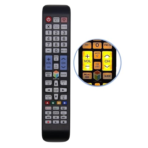 Riry Universal Fernbedienung für Samsung Smart TV mit Hintergrundbeleuchtung, Extra großen Tasten, Kompatibel mit QLED/LED/UHD/4K, Plug & Play, Perfekte Ersatzfernbedienung für alle Samsung LCD TVs Riry Universal Fernbedienung für Samsung Smart TV mit Hintergrundbeleuchtung, Extra großen Tasten, Kompatibel mit QLED/LED/UHD/4K, Plug & Play, Perfekte Ersatzfernbedienung für alle Samsung LCD TVs von Riry