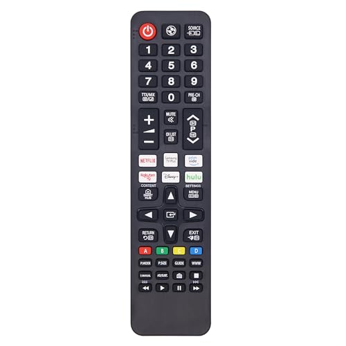 Riry Neue Ersatz-Fernbedienung Samsung-Fernseher Fernbedienung mit sechs Schnellzugriffstasten für Samsung Smart TV LCD, LED, UHD, QLED TVs, garantiert zu Arbeiten, DREI Jahre Garantie Riry Neue Ersatz-Fernbedienung Samsung-Fernseher Fernbedienung mit sechs Schnellzugriffstasten für Samsung Smart TV LCD, LED, UHD, QLED TVs, garantiert zu Arbeiten, DREI Jahre Garantie von Riry